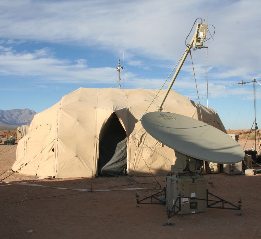 Satellite communication setup in Afghanistan